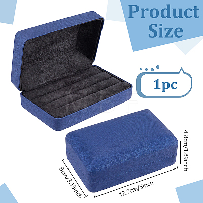 Rectangle PU Leather Ring Organizer Boxes CON-WH0089-240A-1