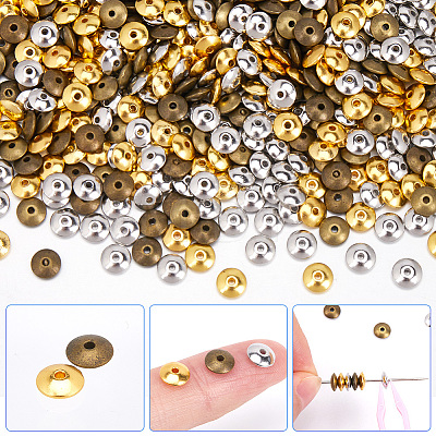 600Pcs 3 Colors Tibetan Style Spacer Beads FIND-SP0002-26-1