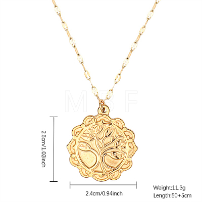 Golden Stainless Steel Pendant Necklace SA1727-3-1