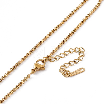 201 Stainless Steel Rolo Chain Necklace for Men Women NJEW-P268-A32-2X5-1