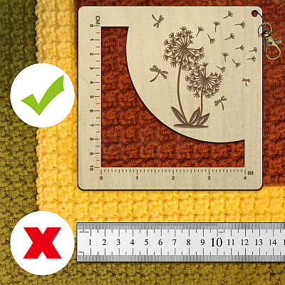 Wooden Square Frame Crochet Ruler DIY-WH0537-003-1