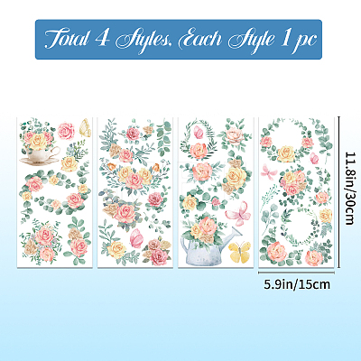 Floral PVC Waterproof Decorative Stickers DIY-WH0404-012-1
