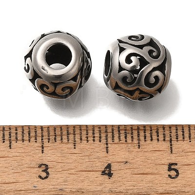 304 Stainless Steel European Beads STAS-D191-04B-AS-1