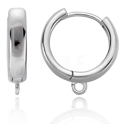 12Pcs Brass Flat Hoop Earring Findings KK-BBC0014-54-1
