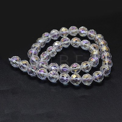 Electroplated Natural Quartz Crystal Beads Strands G-K285-10-10mm-1