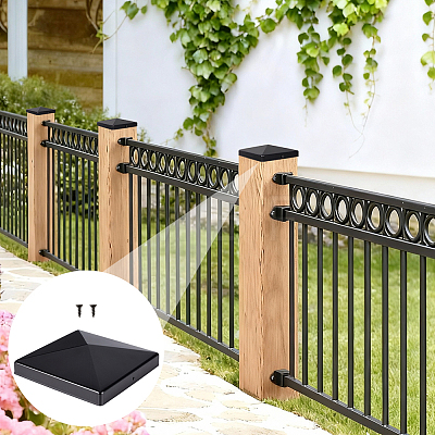 1Pc Iron Square Post Cap for Fence Posts IFIN-WH0001-25-1