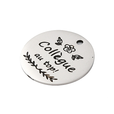 Anti-Tarnish 201 Stainless Steel Pendants STAS-R002-01P-15-1
