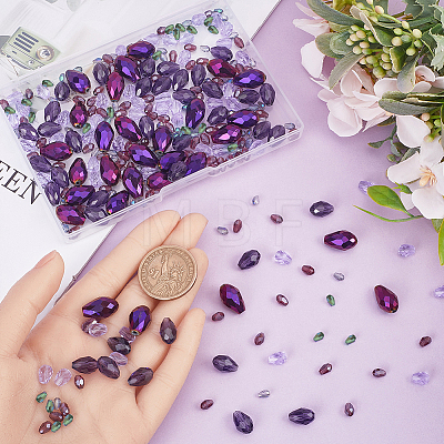 280Pcs 5 Styles Glass Beads Strands GLAA-SC0002-11-1