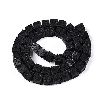 Natural Lava Rock Beads Strands G-T139-8x8-34A-1