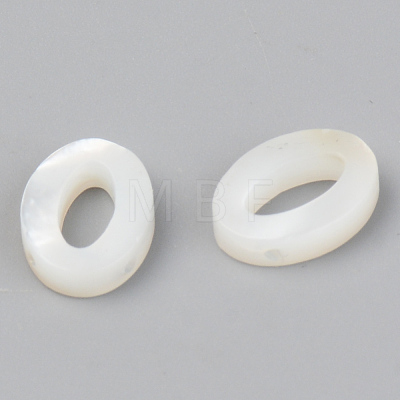 Natural White Shell Mother of Pearl Shell Charms SSHEL-R048-004-M-1