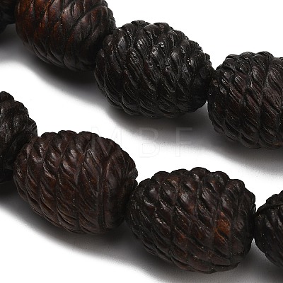 Carved Jujube Wood European Beads WD-CBAC5FE-02-1