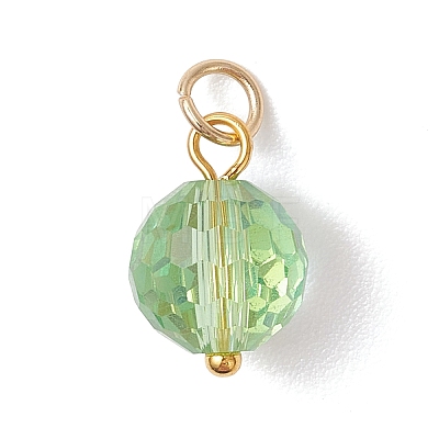 AB Color Plated Transparent Glass Pendants PALLOY-JF04972-01-1