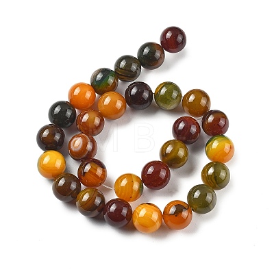 Natural Multi-Color Agate Beads Strands G-A261-B05-14mm-1