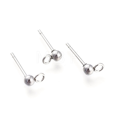 202 Stainless Steel Stud Earring Findings STAS-I324-01P-6mm-1