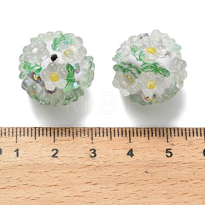 Polymer Clay Rhinestone Beads with Resin RESI-Z045-06-1