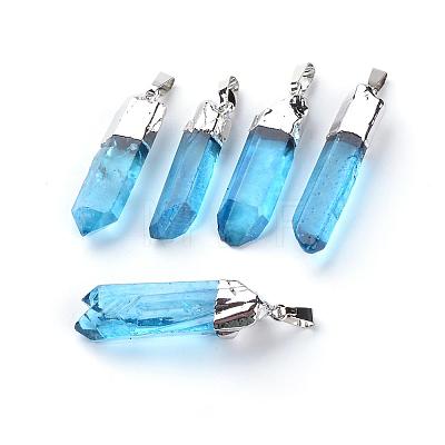 Natural Quartz Pointed Pendants G-Q481-68-1