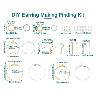 DIY Earring Making Finding Kit DIY-TA0005-03-1