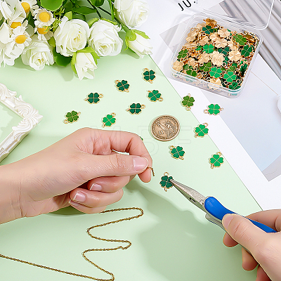 120Pcs 4Colors Alloy Enamel Pendants ENAM-ME0001-68-1