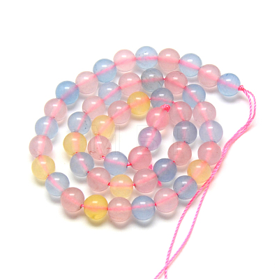 Natural Chalcedony Bead Strands G-R342-8mm-20-1