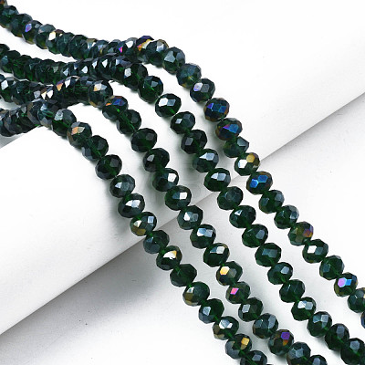 Electroplate Glass Beads Strands EGLA-A034-T8mm-B28-1