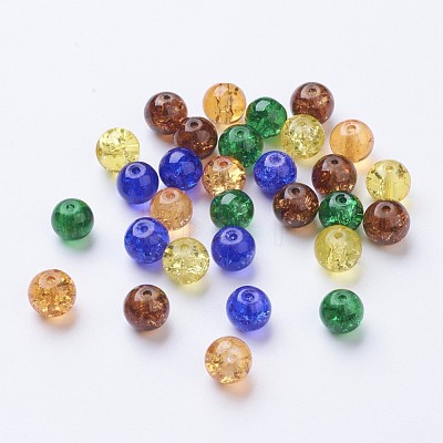 Baking Painted Crackle Glass Beads DGLA-X0006-8mm-07-1