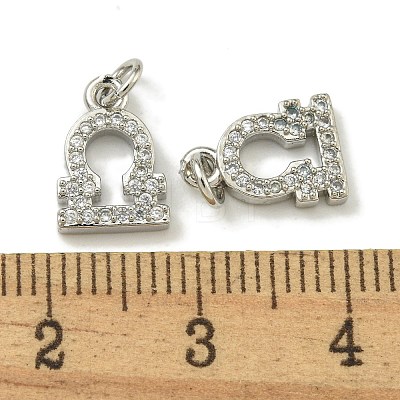 Rack Plating Brass Micro Pave Cubic Zirconia Pendants KK-K386-02C-P-1