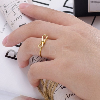 Stylish Stainless Steel Bowknot Open Cuff Ring for Women Daily Wear GB8358-2-1