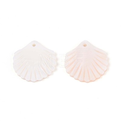 Natural Freshwater Shell Carved Pendants SSHEL-N040-02-1