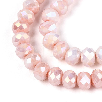 Anti-Tarnish Electroplate Rondelle Glass Beads Strands EGLA-T021-6mm-17-03-1