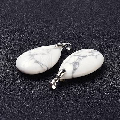 Natural Howlite Pendants G-D084-01P-B16-1