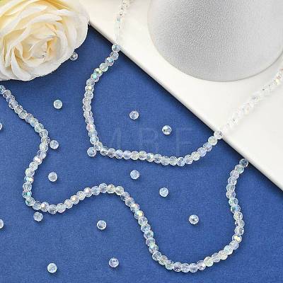 Faceted(32 Facets) Glass Beads Strands Round X-GF4mmC28-AB-1