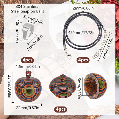 DIY Locket Necklace Making Kit WOOD-SC0001-58B-1