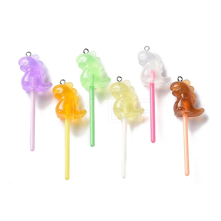 Luminous Transparent Resin Big Pendants RESI-K019-04B-1