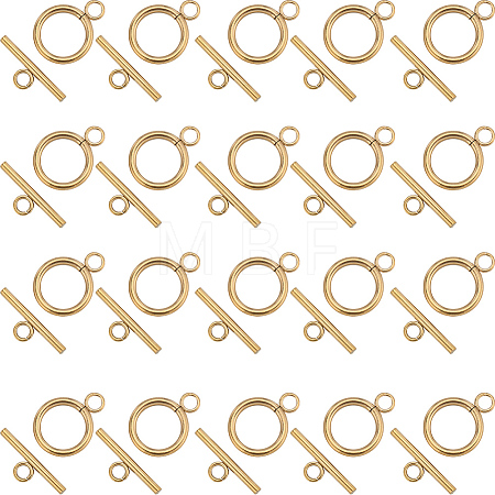30Pcs 304 Stainless Steel Ring Toggle Clasps STAS-SC0007-42A-1