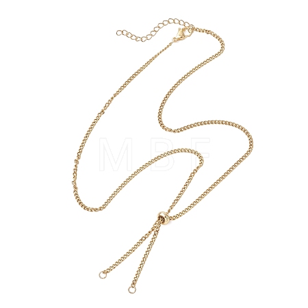 304 Stainless Steel Twisted Chain Curb Chain Slider Necklaces Making AJEW-JB01488-1