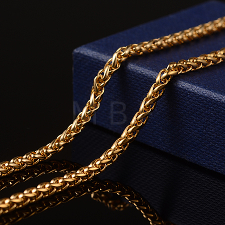 3.28 Feet Ion Plating(IP) 304 Stainless Steel Wheat Chains X-CHS-H007-47G-1