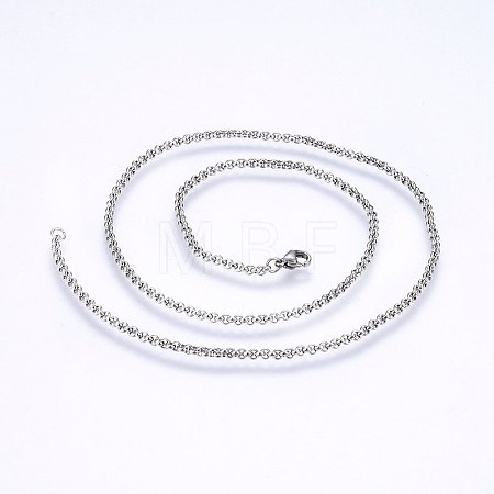 Tarnish Resistant 304 Stainless Steel Cable Chain Necklaces LS-NJEW-P226-02P-01-1