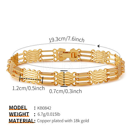 Brass Link Chain Bracelets for Women WGA76CD-01-1