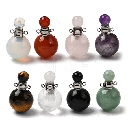 Natural & Synthetic Gemstone Perfume Bottle Pendants GG-CBA7610-02P-1