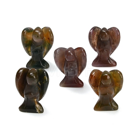 Natural Indian Agate Gemstone Carved Angle Figurines GG-CBA8396-A06-1