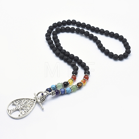 Tibetan Style Alloy Pendant Necklaces LS-NJEW-F170-A06-1