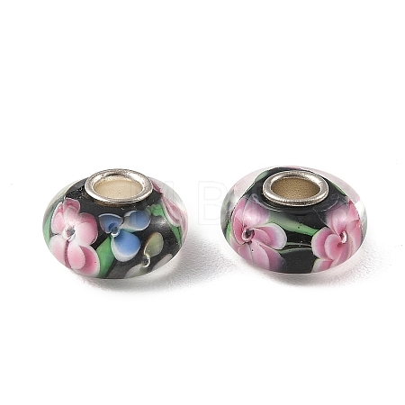 Lampwork & Brass Core European Beads LAMP-P019-01P-22-1