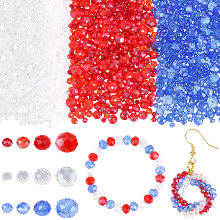 15 Strands 12 Styles Independence Day Electroplate Glass Beads Strands EGLA-PA0001-51-1