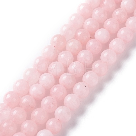 Natural White Jade Imitation Pink Opal Beads Strands G-I299-F05-6mm-1