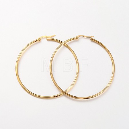 Ion Plating(IP) 304 Stainless Steel Hoop Earrings X-EJEW-N0016-11G-I-1