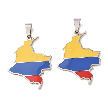 304 Stainless Steel & Enamel Pendants SA-CBA6ECE-01E-P-1