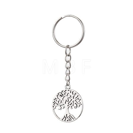 Tibetan Style Alloy Tree of Life Keychains KEYC-JKC00693-02-1