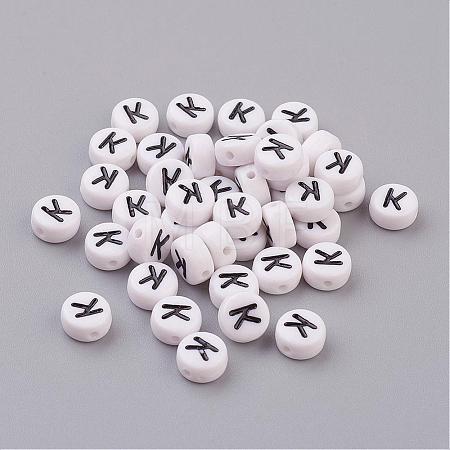 Acrylic Horizontal Hole Letter Beads X-PL37C9070-K-1