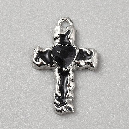 Alloy Enamel with Rhinestone Pendants FIND-CJC0017-88C-1