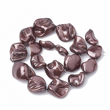 Shell Pearl Beads Strands X-BSHE-Q031-15B-1